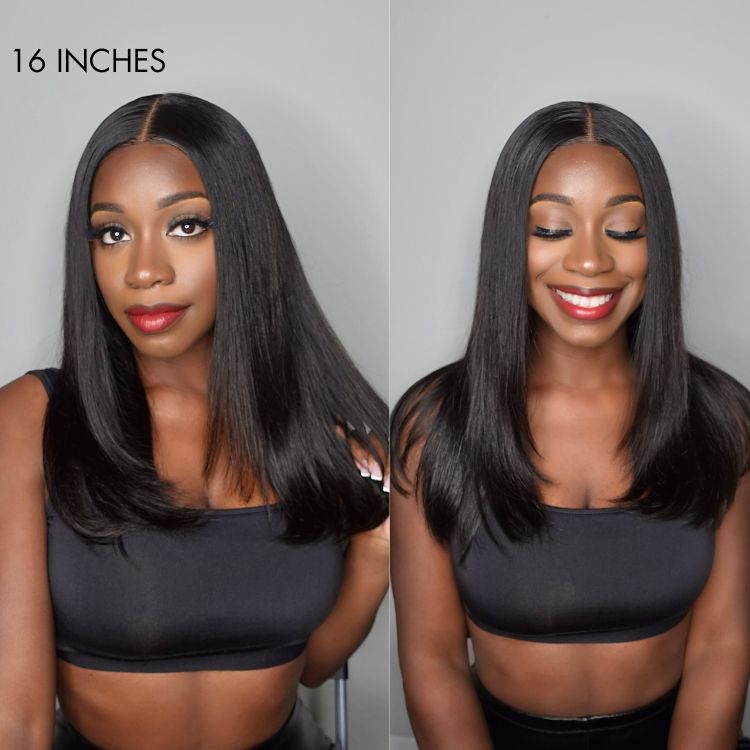 Trendy Layered Cut Pre-plucked Glueless 5x5 Closure Lace Wig 100% Human Hair