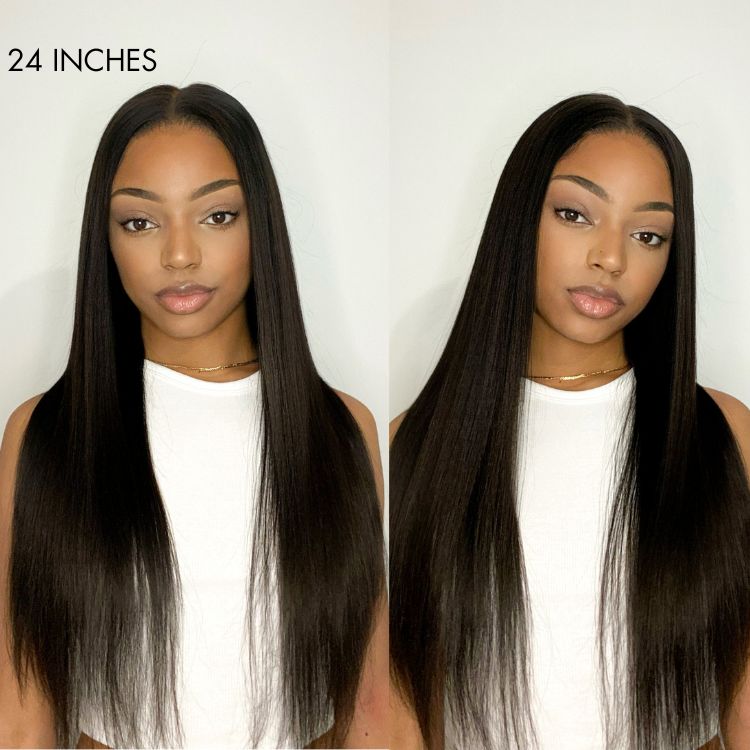 Kinky Straight U Part 100% Human Hair Wig (Get One Clip Free)