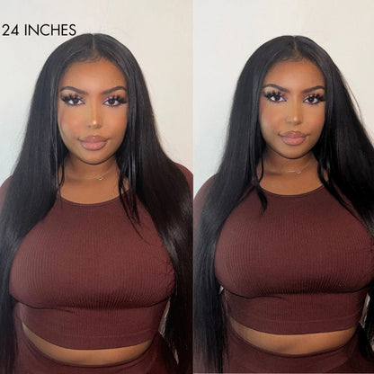 Straight U Part Quick & Easy Affordable 100% Human Hair Wig (Get One Clip Free)