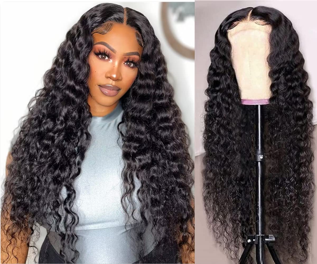 Water Wave 13x4 Frontal HD Lace Free Part Long Wig 100% Human Hair