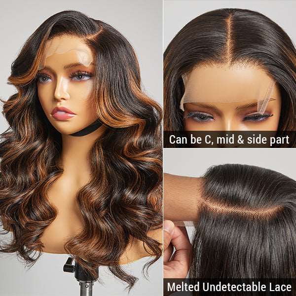 200% Mega Density | Blonde Highlight Loose Wave 5x5 Closure  Lace Glueless Side Part Long Wig 100% Human Hair