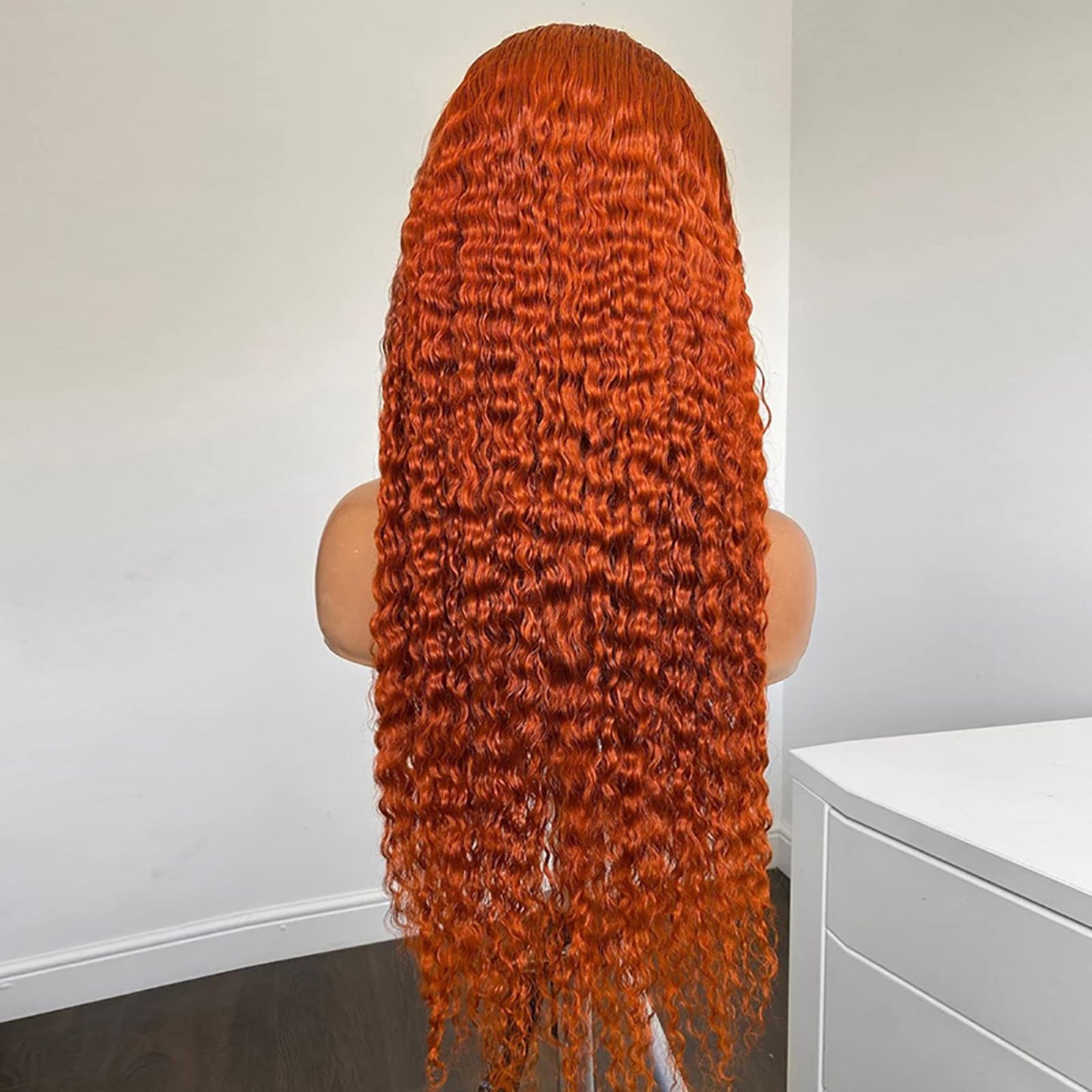 Orange Wig Curly Lace Front Wig Long Water Wave Lace Front Wig 13x4 Lace Front Curly Deep Curly Wig