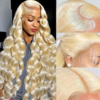 613  13x4 Blonde Lace Front Wigs Human  Body Wave  Frontal Wig