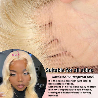 613  13x4 Blonde Lace Front Wigs Human  Body Wave  Frontal Wig