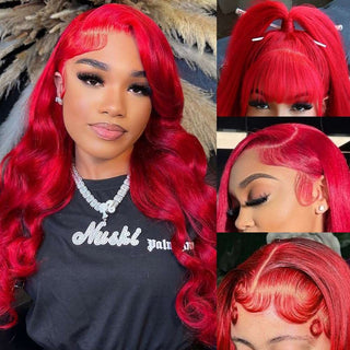 Libeauty 13x4 Red  180% Density Body Wave Red Colored Wigs Human Hair