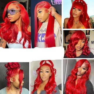 Libeauty 13x4 Red  180% Density Body Wave Red Colored Wigs Human Hair