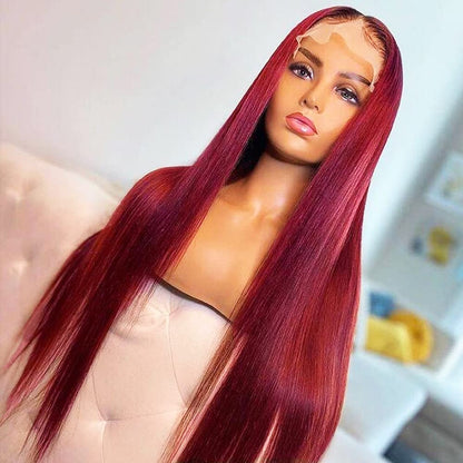 Reddish 13X4 HD Lace Front Wigs Straight Hair Glueless Lace Wigs Long Silk Straight Natural Wig