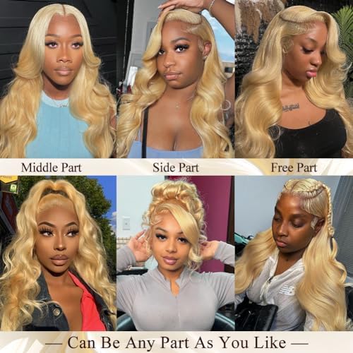 #27 Honey Blonde Pre Cut 13*4 Front Lace Wear And Go Glueless Wig Straight And Body Wave - LIBEAUTY HAIR