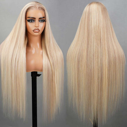 P10/613 Highlight Blonde 12A 180% Ombre Blonde Glueless Straight13x4 HD Lace Front Wig