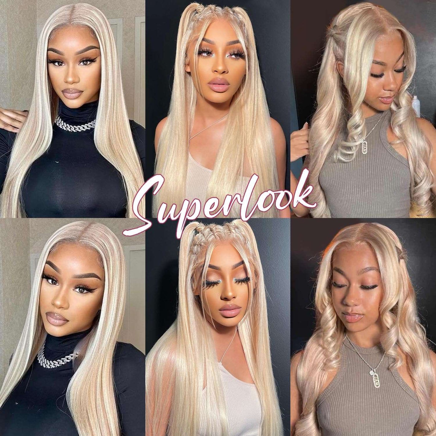 P10/613 Highlight Blonde 12A 180% Ombre Blonde Glueless Straight13x4 HD Lace Front Wig