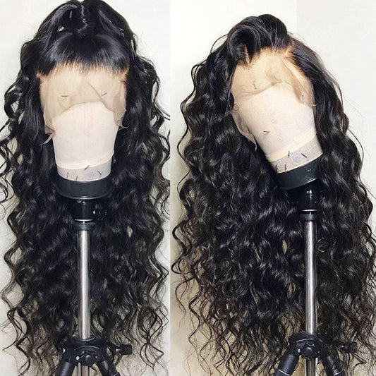 Loose Deep Wave Lace Front Glueless  13x4 Lace Frontal Loose Wave Wig 180% Density Natural Color