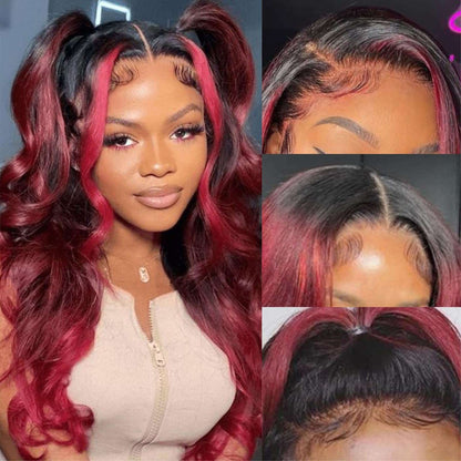 99J Burgundy 13x4 Lace Front Wigs Human Hair Body Wave HD Lace Frontal Wig