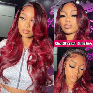 99J Burgundy 13x4 Lace Front Wigs Human Hair Body Wave HD Lace Frontal Wig