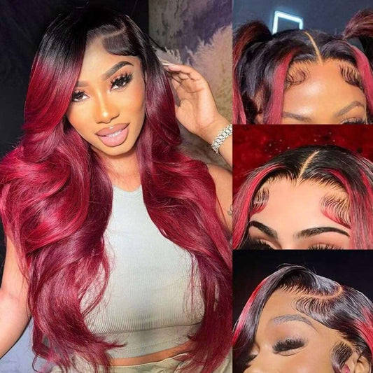 99J Burgundy 13x4 Lace Front Wigs Human Hair Body Wave HD Lace Frontal Wig