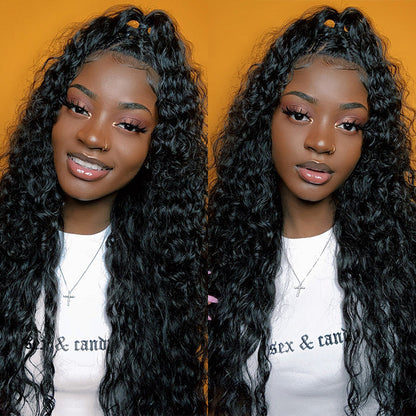 360 Lace Frontal Wig Brazilian Water Wave Lace Front Human Hair Wigs