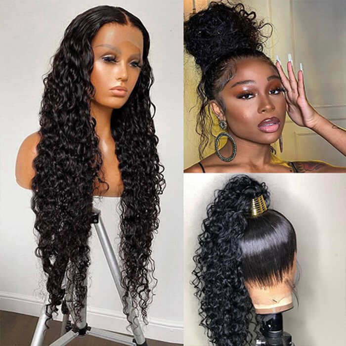 360 Lace Frontal Wig Brazilian Water Wave Lace Front Human Hair Wigs