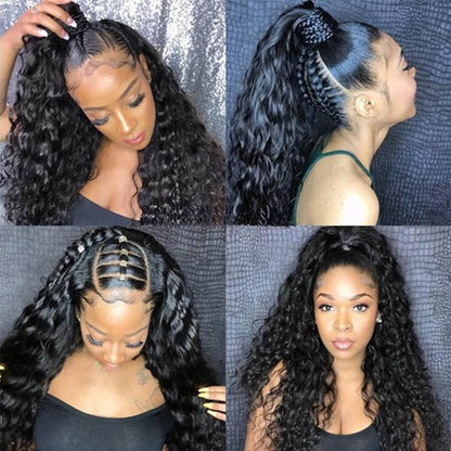 360 Lace Frontal Wig Brazilian Water Wave Lace Front Human Hair Wigs