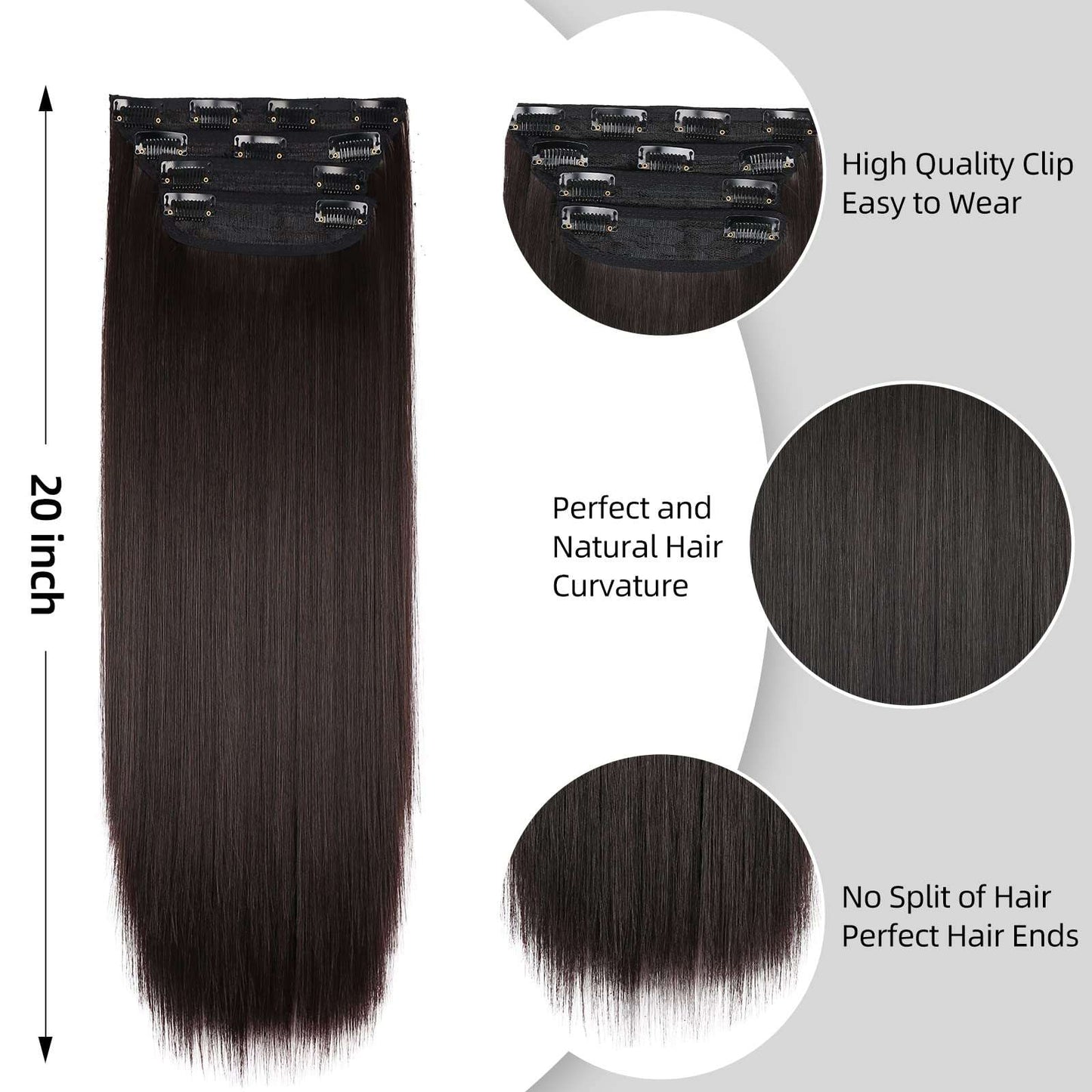 Clip in Human Hair  4PCS  Straight Brazilian Human Hair