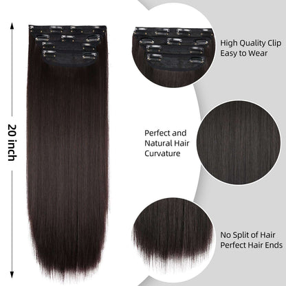 Clip in Human Hair  4PCS  Straight Brazilian Human Hair