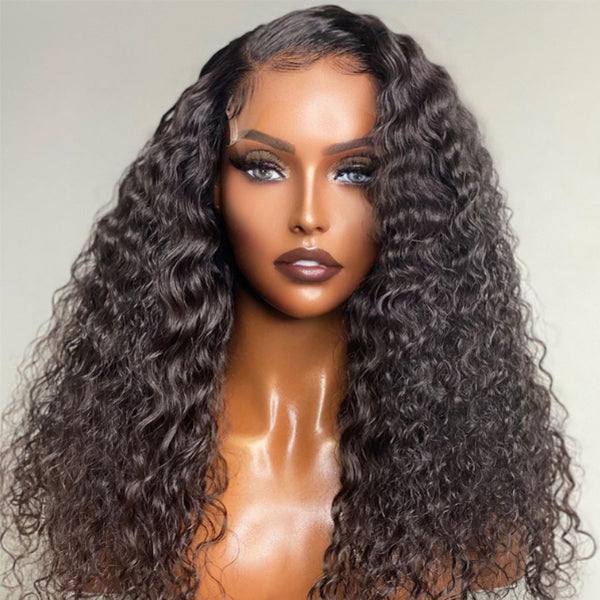 Wet And Wavy Mid Part Glueless 5x5 Closure  Lace Wig