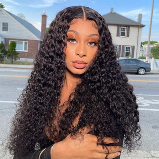 Wet And Wavy Mid Part Glueless 5x5 Closure  Lace Wig