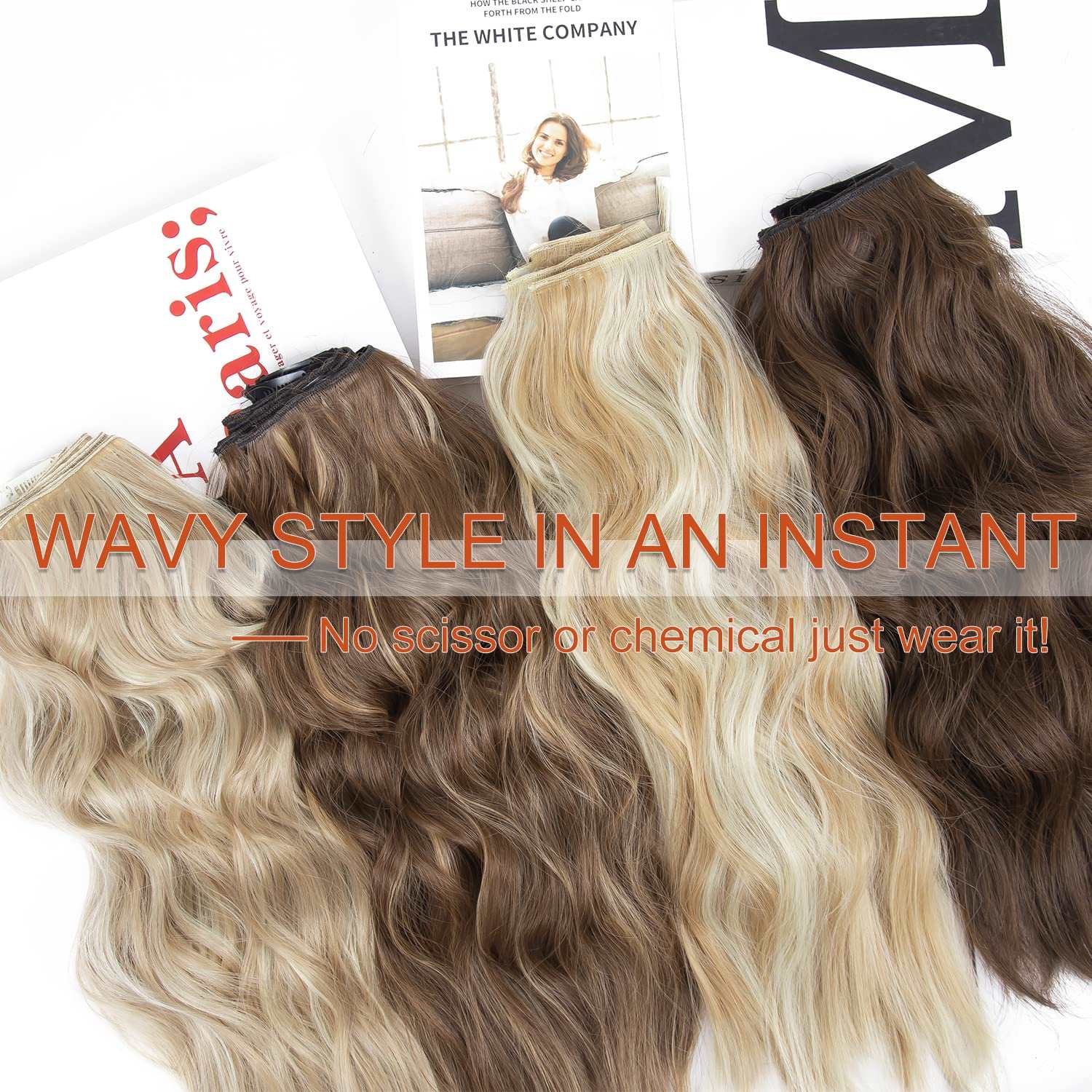 Clip in Human Hair 4PCS  Blonde Highlighted Medium Brown Body Wave Hair