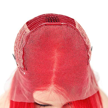 Red Bob Wig 180% Density Virgin Human Hair 13x4 Lace Front Short