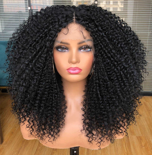 Curly Lace Front Wig Pre Plucked Kinky Curly Afro 5x5 Lace Long Wig  100% Human Hair