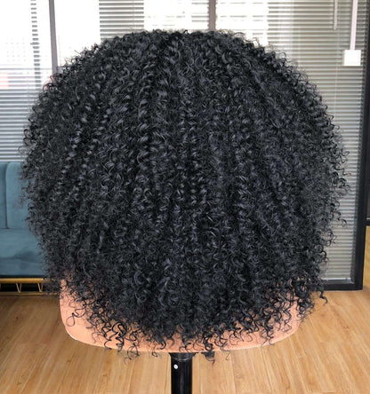 Curly Lace Front Wig Pre Plucked Kinky Curly Afro 5x5 Lace Long Wig  100% Human Hair