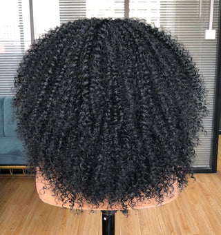 Pre Plucked Kinky Curly Afro Wig 13x4  Human Hair Curly Wig