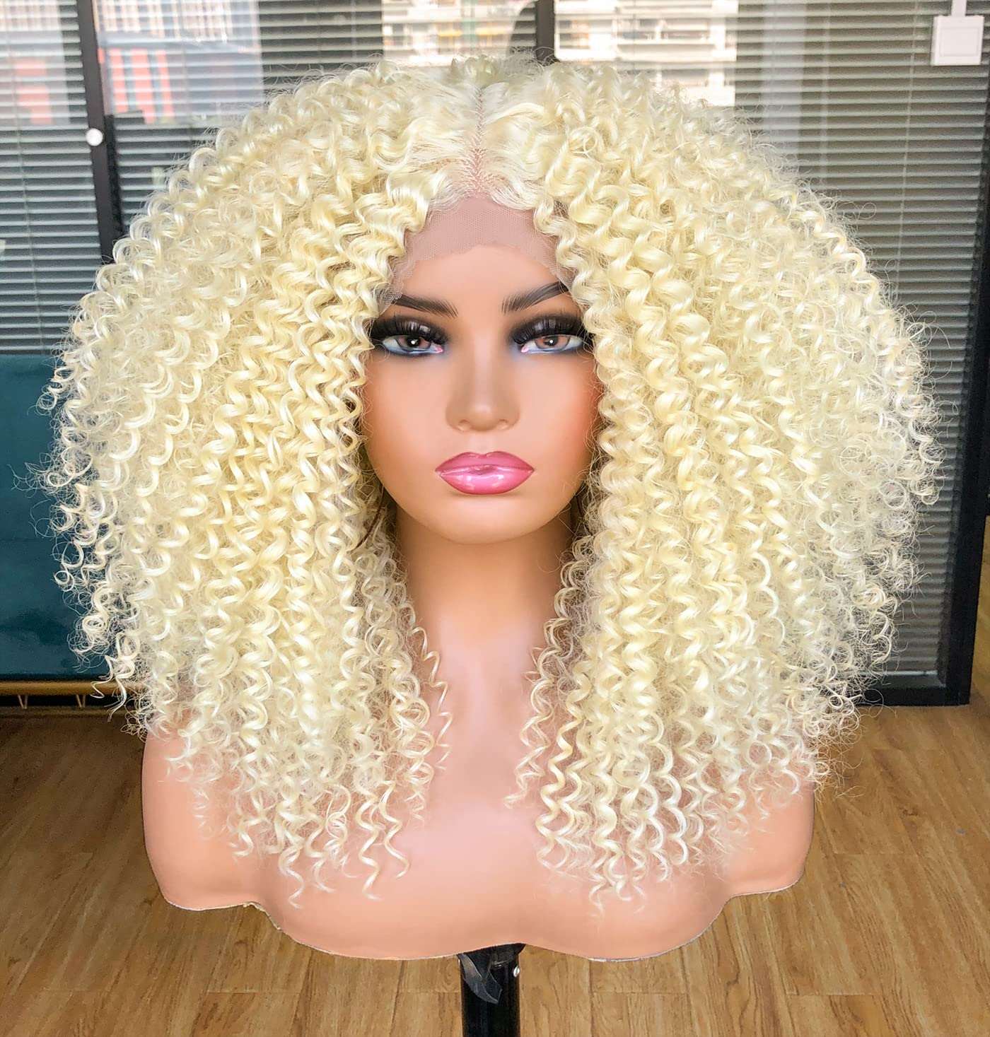 613 Curly Lace Front Wig Pre Plucked Kinky Curly Afro Wigs for Black Women Blonde 13x4  Human Hair Curly Wig