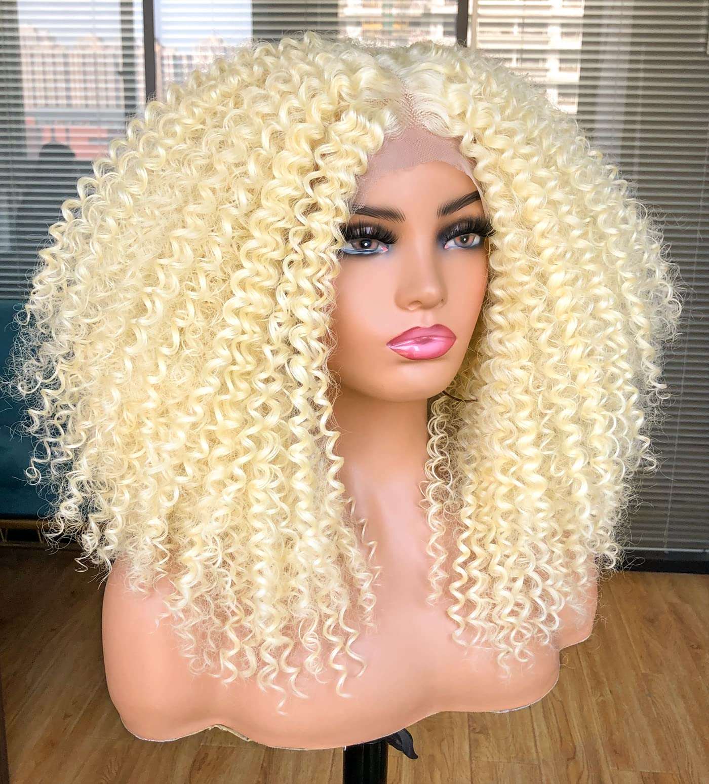 613 Curly Lace Front Wig Pre Plucked Kinky Curly Afro Wigs for Black Women Blonde 13x4  Human Hair Curly Wig