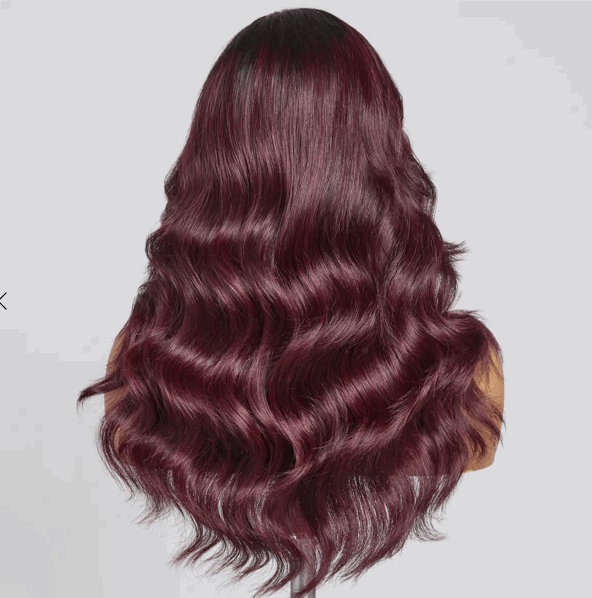 Dark Burgundy 99J Loose Body Wave 5x5 Closure Lace Glueless Wig 100% Human Hair