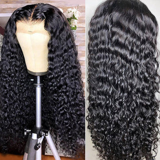 360 Lace Frontal Wig Brazilian Water Wave Lace Front Human Hair Wigs For Women