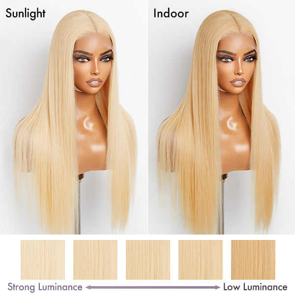 200% Density Easily Redyed 613 Silky Straight 13x4  Lace Glueless  100% Human Hair