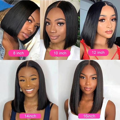 Wear and Go Glueless Bob Wigs Human Hair Pre Plucked Natural Hairline