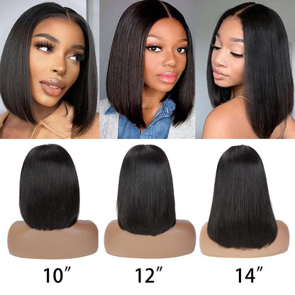 Wear and Go Glueless Bob Wigs Human Hair Pre Plucked Natural Hairline