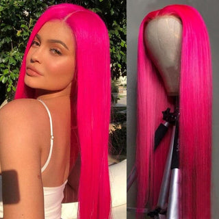 Pink Lace Front Wig Human Hair 13x3 Straight Wig