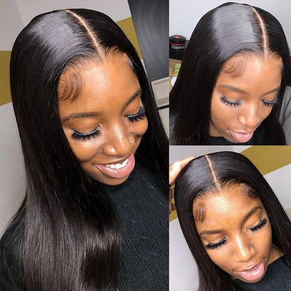 Silky Straight 13x4 Frontal Undetectable HD Lace Long Wig 100% Human Hair