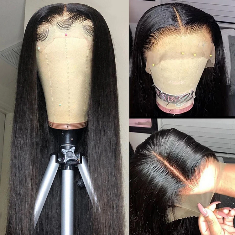 Silky Straight 13x4 Frontal Undetectable HD Lace Long Wig 100% Human Hair