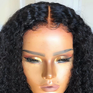 Natural Black Kinky Wave Lace Frontal Wig