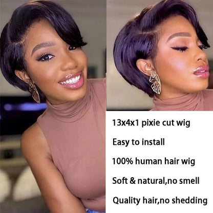 Pixie Cut Lace Front Wigs Human Hair 13x4 Lace Front Wigs Human Hair Short Bob Wigs Straight Lace Front Pixie Cut Wig