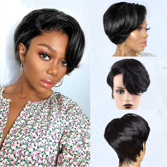 Pixie Cut Lace Front Wigs Human Hair 13x4 Lace Front Wigs Human Hair Short Bob Wigs Straight Lace Front Pixie Cut Wig