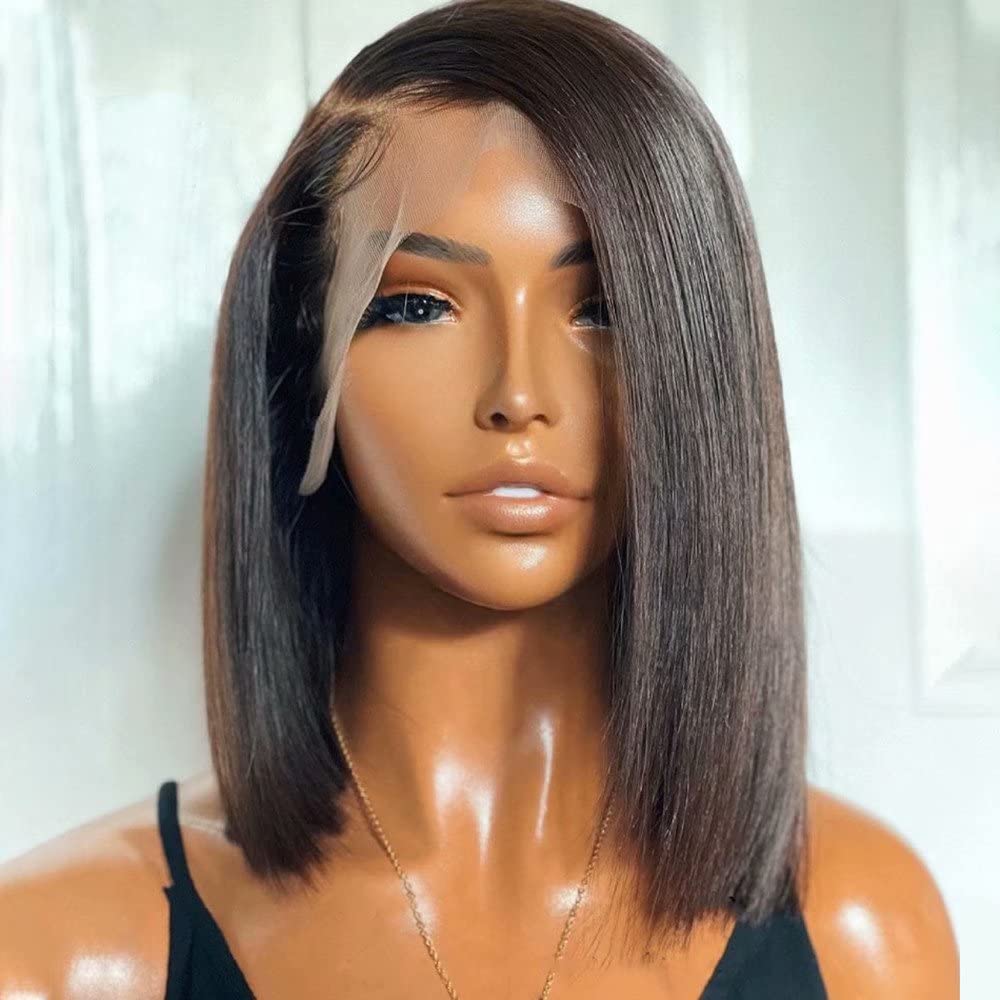 Deep Side Part Short Bob Human Hair Wig