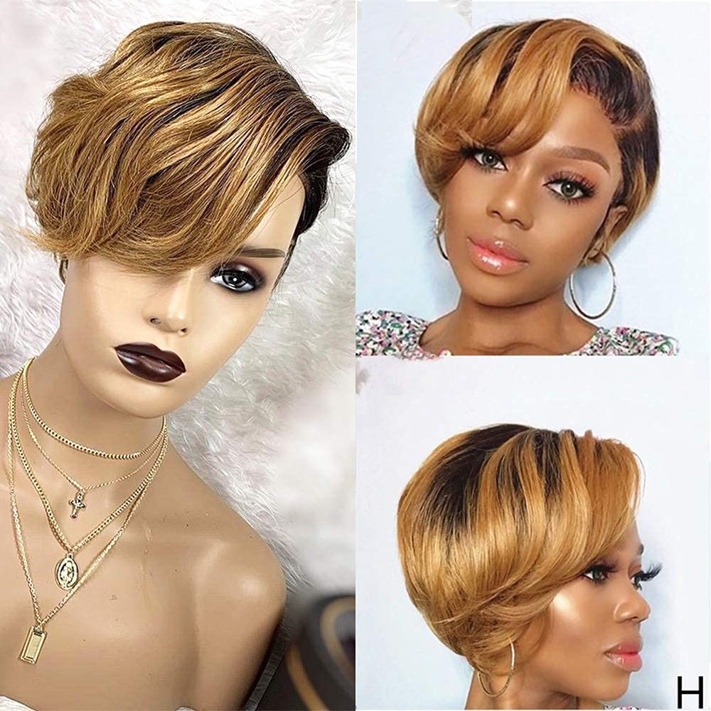 Pixie Cut Lace Front Wigs Human Hair OT27 Color 13x4x1 Lace Front Wigs Human Hair Short Bob