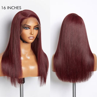 Reddish Bronze C Part Multiplicity Styling Straight 13x4 Frontal Lace Ear-to-ear Wig