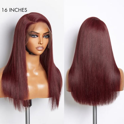 Reddish Bronze C Part Multiplicity Styling Straight 13x4 Frontal Lace Ear-to-ear Wig