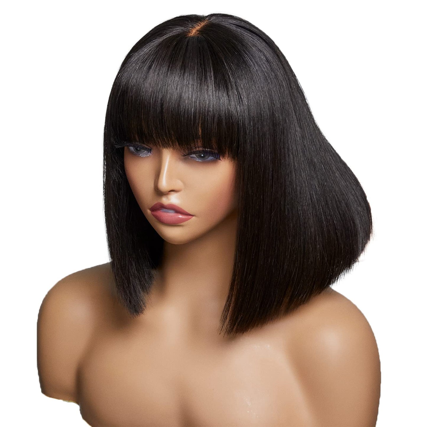 Short Bob Wigs Human Hair Glueless Wear and Go Bob Wig With Bangs