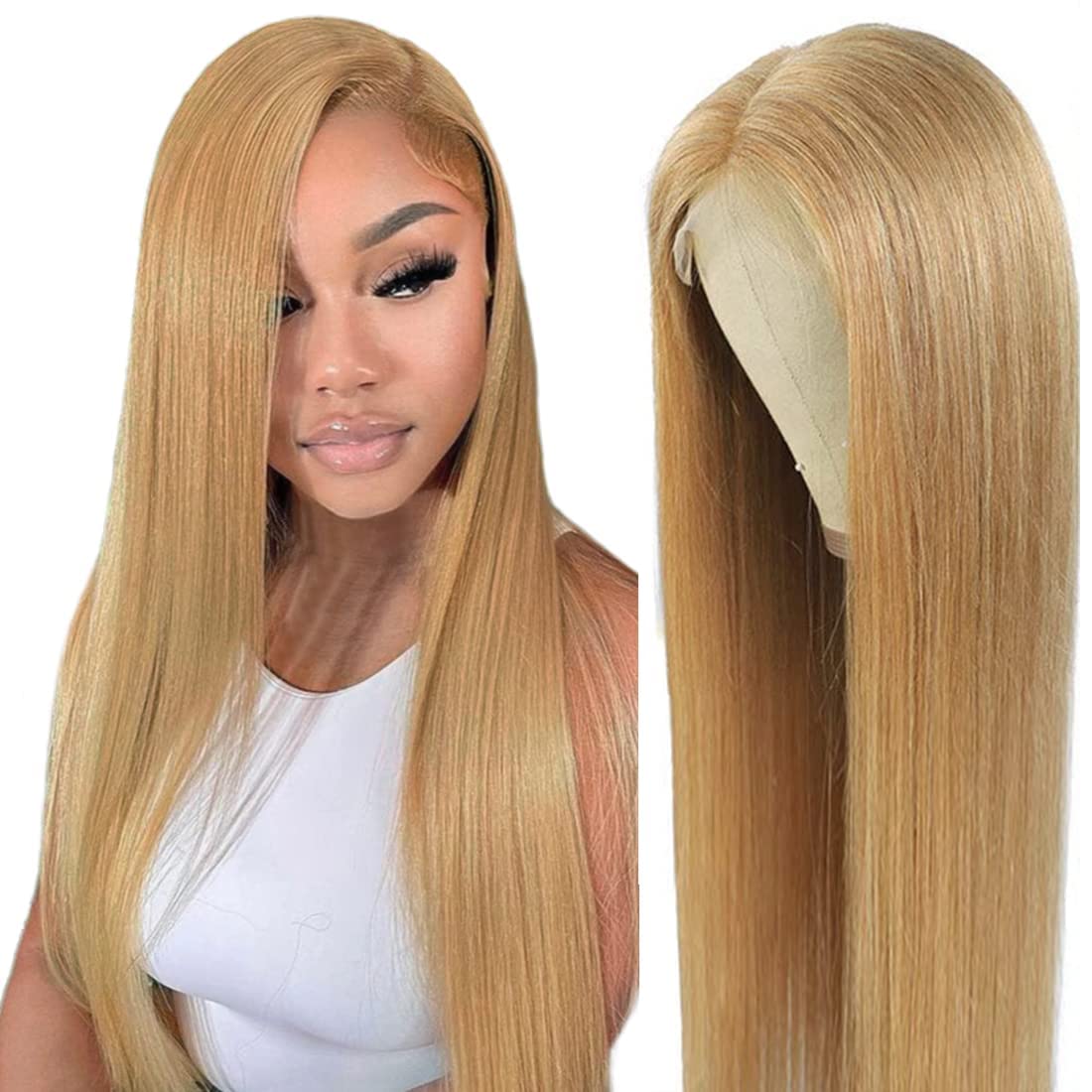 #27 Honey Blonde Human Hair Wig 13x4 Lace Front Human Hair Wig