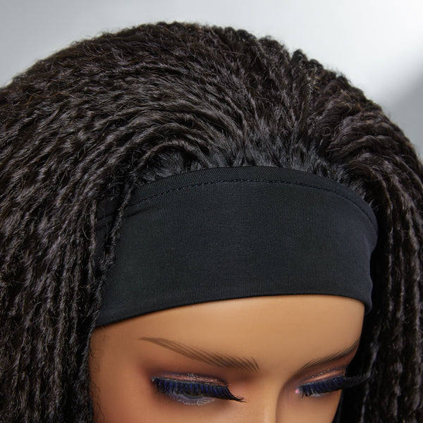 Throw On & Go Dreadlock Style Glueless Long Headband Wig 100% Human Hair (Get Free Trendy Headbands)